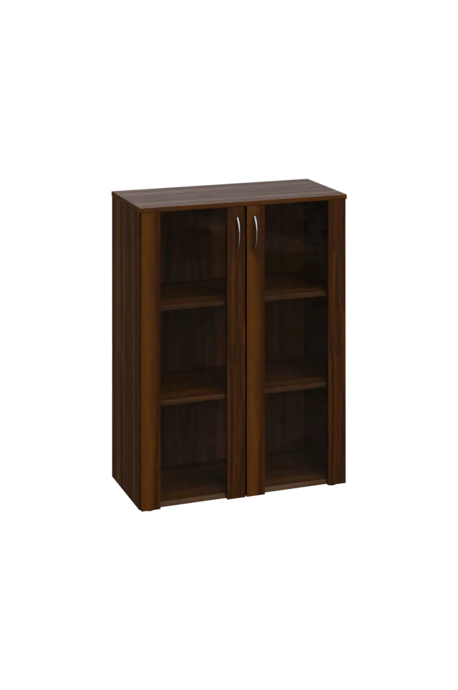 EN 3 - 8S kancelářská skříň, 2-dveřová/prosklená, 1100x800x400, ořech královský